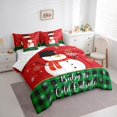 thumbnail image 2 of Manfei Kids Snowman Bedding Comforter Set 7pcs for Boys Girls, Winter Snowflakes King Bedding Sets, Merry Christmas Bed Sheets, Red Green Plaid Bedroom Decor, 2 of 7