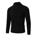 thumbnail image 1 of MIASHUI Chandail Décontracté pour Hommes Mode Ajusté Col Mi-Haut Couche de Base Manches Longues Noir,TG, 1 of 2