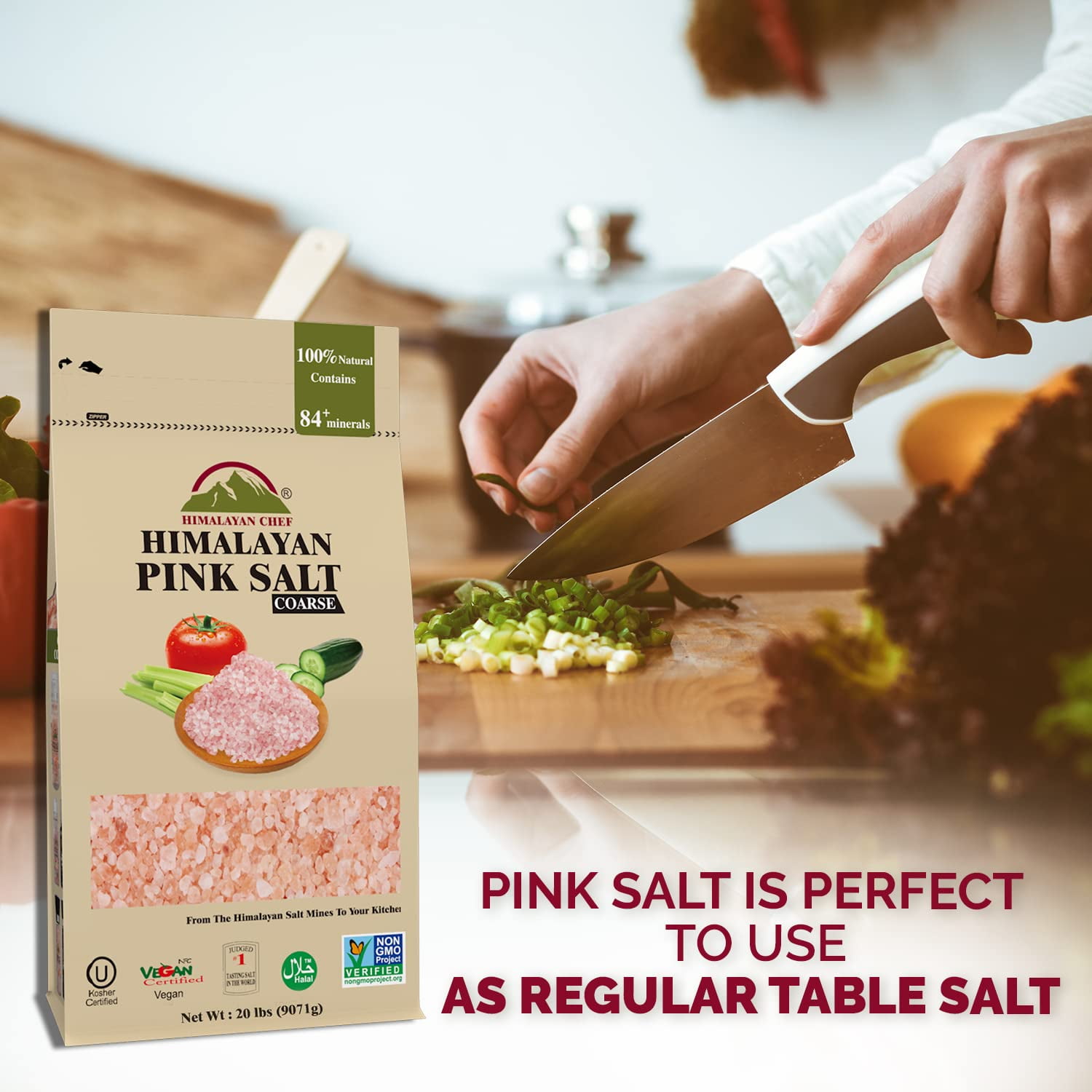 SALT 84 Himalayan Pink Salt, Coarse Grain, Add Flavors to Your Cooking, Vegan & Kosher, 20lbs Pack of 2