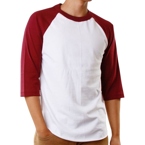 Ma Croix Men's Raglan 3/4 Sleeves Casual Cotton Baseball Jersey T-Shirt
