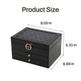 thumbnail image 5 of Behome Jewelry Box, PU Leather 3 Layer Jewelry Organizer Storage with 2 Drawers, Lockable Jewelry Display Case for Women Earring, Ring, Necklace, Bracelets, 5 of 6