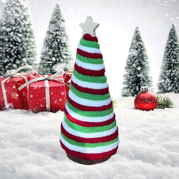 YOHAVEN Mini Christmas Tree Tabletop Scene Decoration Holiday Centerpiece Kitchen Desk Mantel Bookshelf Office Living Room Winter Seasonal Decor