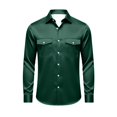 thumbnail image 4 of StSilkitty Men's Satin Shirts Long Sleeve Collared Button down Dress Shirt with Pockets Lightweight Business Casual Tops, 4 of 5