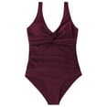 thumbnail image 4 of Maillots de Bain une Pièce pour Femmes, Maillot Froncé à Torsade devant, Contrôle du Ventre, Monokini, 4 of 7