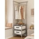 thumbnail image 2 of 3-Tier Black Coat Rack Stand With Drawer, Reinforced & Enlarged, Corner Clothes Organizer, Freestanding Bedroom Hat Hanger, Multi-Layer Storage Shelf, 2 of 4