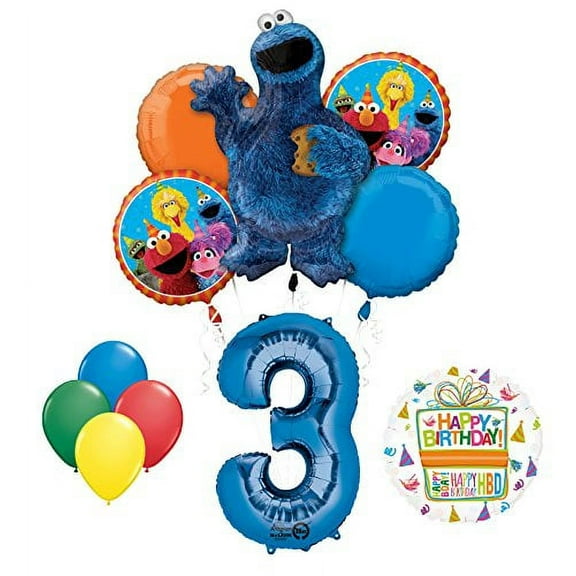 Cookie Monsters Sesame Street 3rd Birthday party supplies