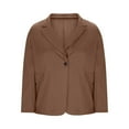 thumbnail image 5 of Levmjia Suit Coat for Women Dressy Lapel Collar Single Button Blazer Business Office Work Casual Outfits Slim Fit (Only Coat) Brown,XXL, 5 of 6