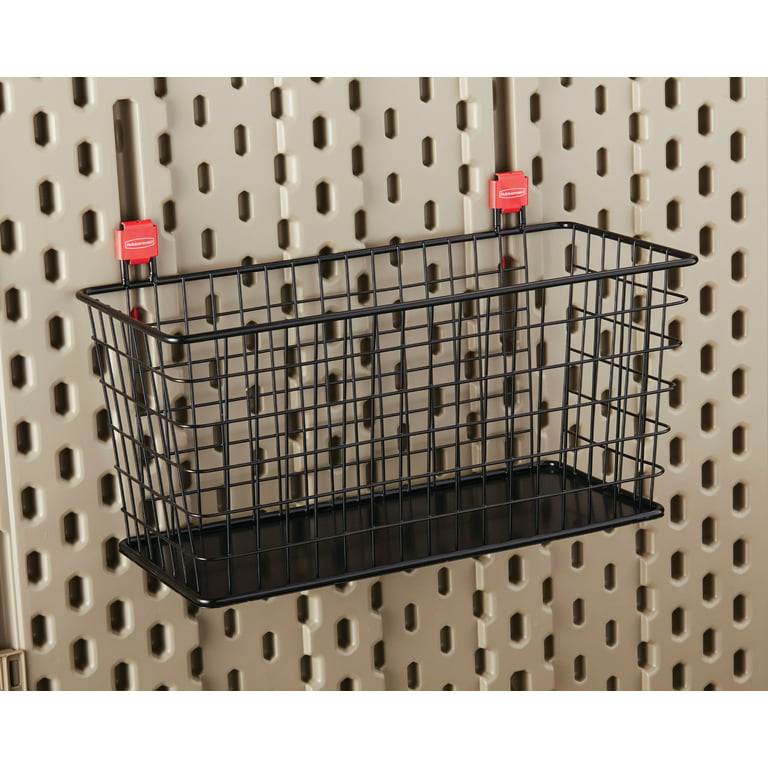 Rubbermaid, Shed Accessory, Large Wire Basket, Individual, Black 