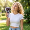 thumbnail image 4 of Portable Handheld Fan Rechargeable | Personal Cooling Fan for Travel Outdoor Use | Purple Usb Rechargeable Fan, 7 Inches, 4 of 9
