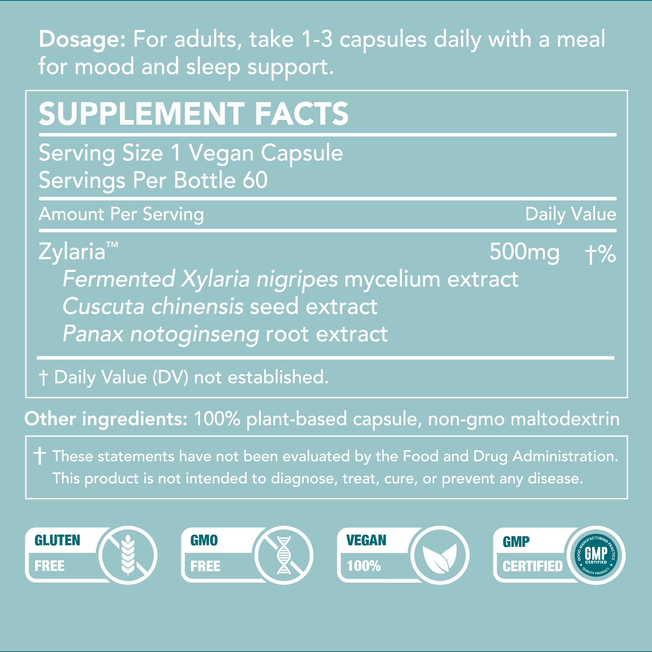 Nature Restore SleepBoost™, Sleep Support and Anti-Anxiety Supplement, Glutamic Acid and GABA Activation, Xylaria Nigripes, 60 capsules