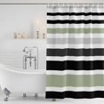 thumbnail image 4 of Sage Green Black Stripe Waterproof Fabric Shower Curtain,Modern Abstract Coarse Striped Waterproof Fabric Shower Curtain for Bathroom Curtains Bathtubs Shower Curtains with 12 Hooks Extra Long 72x96, 4 of 8