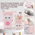 thumbnail image 2 of Cute Stationary Set Pop Up Pencil Case, 8 x Cat Pens, 10-in-1 Multi Color Pen, 2 x Stickers Cat Sticky Notes Page Markers and Fun Erasers Pack - Cat Stationary Set Cute Stationary Gift Set, 2 of 5