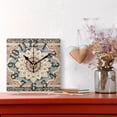 thumbnail image 2 of Pattern Boho Bohomia Wall Clock Square Silent Non Ticking Battery Operated Clock for Home Bathroom Kitchen Bedroom Living Room, 2 of 8