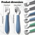 thumbnail image 3 of Tcwhniev Kids Silverware, 6 Pieces Stainless Steel Toddler Utensils with Silicone Handle, Kids Spoons and Forks, Childrens Cutlery Set for Home Preschools Travel, 3 of 7