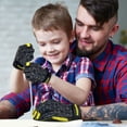 thumbnail image 2 of FEISHDEK Kids Leather Work Gloves, Touchscreen Reflective Breathable Safety Gloves(Black, X-Small, Age2-3), 2 of 7