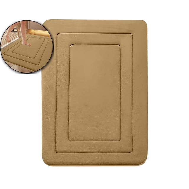 Dvruxg Absorbent Bathroom Rug - Velvet Fleece & Foam, Non-Slip Rubber Backing, 16x24in, Multiple Colors for Bath, Bedroom, Kitchen