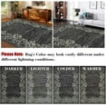 thumbnail image 6 of GlowSol 2'x6' Hallway Runner Rug Modern Floral Border Runners Rug Low Pile Non Slip Bedroom Rug Soft Accent Runner Rugs for Kitchen Laundry, Black, 6 of 8