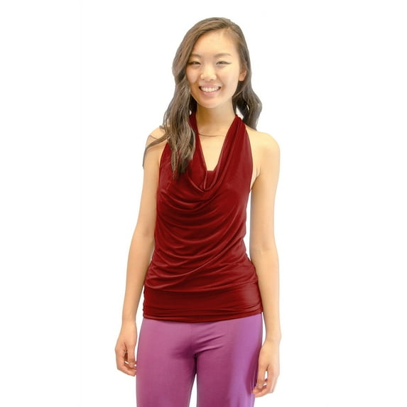 Vivian's Fashions Top - Halter Neck, Tie Back (Red, Small)