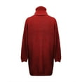 thumbnail image 3 of Duoif Chandails pour Femmes Mode Automne et Hiver Couleur Unie Chandail Tricoté Manches Longues Épaules Hautes Col Rabattu Chandail Chandail pour Femmes Hauts Rouges TG, 3 of 5