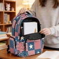 thumbnail image 5 of FKELYI School Backpack for Kids 17 Inch Bookbag Lightweight Backpacks for Boys Girls July 4th Star USA Flag Print Casual Daypack with Multi-Pockets Rucksack, 5 of 7