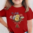 thumbnail image 2 of Zpanxa T-Shirts d'Été pour Filles Imprimé de la Fête de l'Indépendance Col Rond Manches Courtes Haut Polyester Spandex 10-11 Ans, 2 of 6