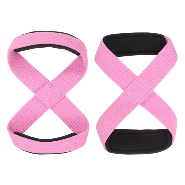Correa de levantamiento Uxcell, envolturas para muñecas de levantamiento de pesas, agarres acolchados para entrenamiento de fuerza y fitness, color rosa grande
