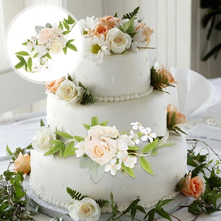 LOLIPPYY Realistic Flower Shape Cake Decorating Flowers, PU and Satin Material, 1 Pack for Baking and Party Decoration