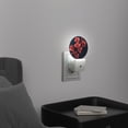 thumbnail image 3 of Round LED Night Lights Lamp with Dusk to Dawn Sensor, Gorgeous Ruby - Hued Blossoms Night Light Plug Into Wall for Kids Room, Bedroom, Bathroom, Kitchen, Hallway, 3 of 4