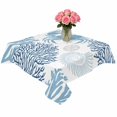 thumbnail image 2 of Coastal Blue Crab Table Cloth Waterproof Tablecloths, Coral Starfish Ocean Conch Nautical Tablecloth Dining Table Cover for Kitchen Party Tabletop Outdoor, Square Tablecloth 54x54 Inch, 2 of 9