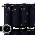 thumbnail image 2 of Aurora Home  Silver Foil Snowflake Thermal Insulated Blackout Curtains Navy - 96"L, 2 of 5