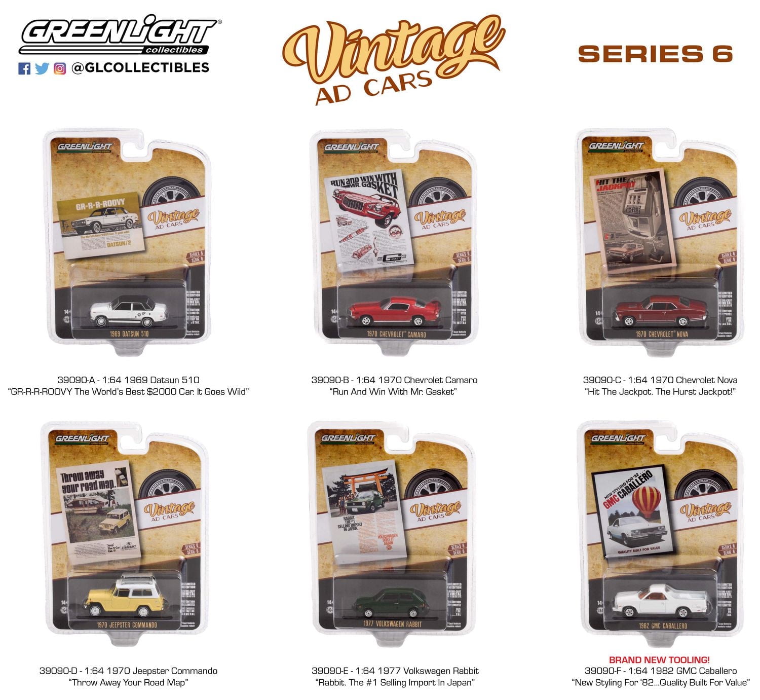 GreenLight 1:64 Vintage Ad Die-Cast Vehicles Series 6