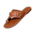 thumbnail image 2 of Commforr Sandales de Plage pour Femmes Sandales Plates pour Femmes Sandales Larges pour Femmes Sandales à Enfiler pour Femmes Mode Rétro Boucle Ajustable Confortables Plates Légères Semelle de Propreté Sandales de Plage pour Dames Brun 9, 2 of 7