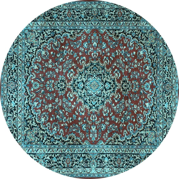 Ahgly Company Indoor Round Persian Light Blue Traditional Area Rugs, 6' Round