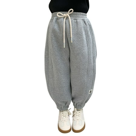 

Zlekejiko Toddler Kids Baby Girls Boys Cotton Thick Lined Warm Leggings Stretchy Basic Harem Pants Sweatpants For Winter Trousers