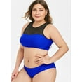thumbnail image 5 of Rosegal Women Plus Size Lace Insert Bikini Swimsuit Blueberry Blue L, 5 of 9