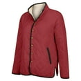 thumbnail image 5 of Yigetop Womens Quilted Jacket, Plus Size Women's Winter Quilted Jackets Long Sleeve Button Down Puffer Jacket Lightweight Padded Outerwear Coats Puffer Jacket Womens Red M, 5 of 9