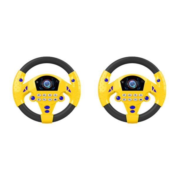 Vogacara Volante de juguete, encantadora habilidad motora para el asiento trasero del automóvil, niños pequeños, conductor, amarillo Type1