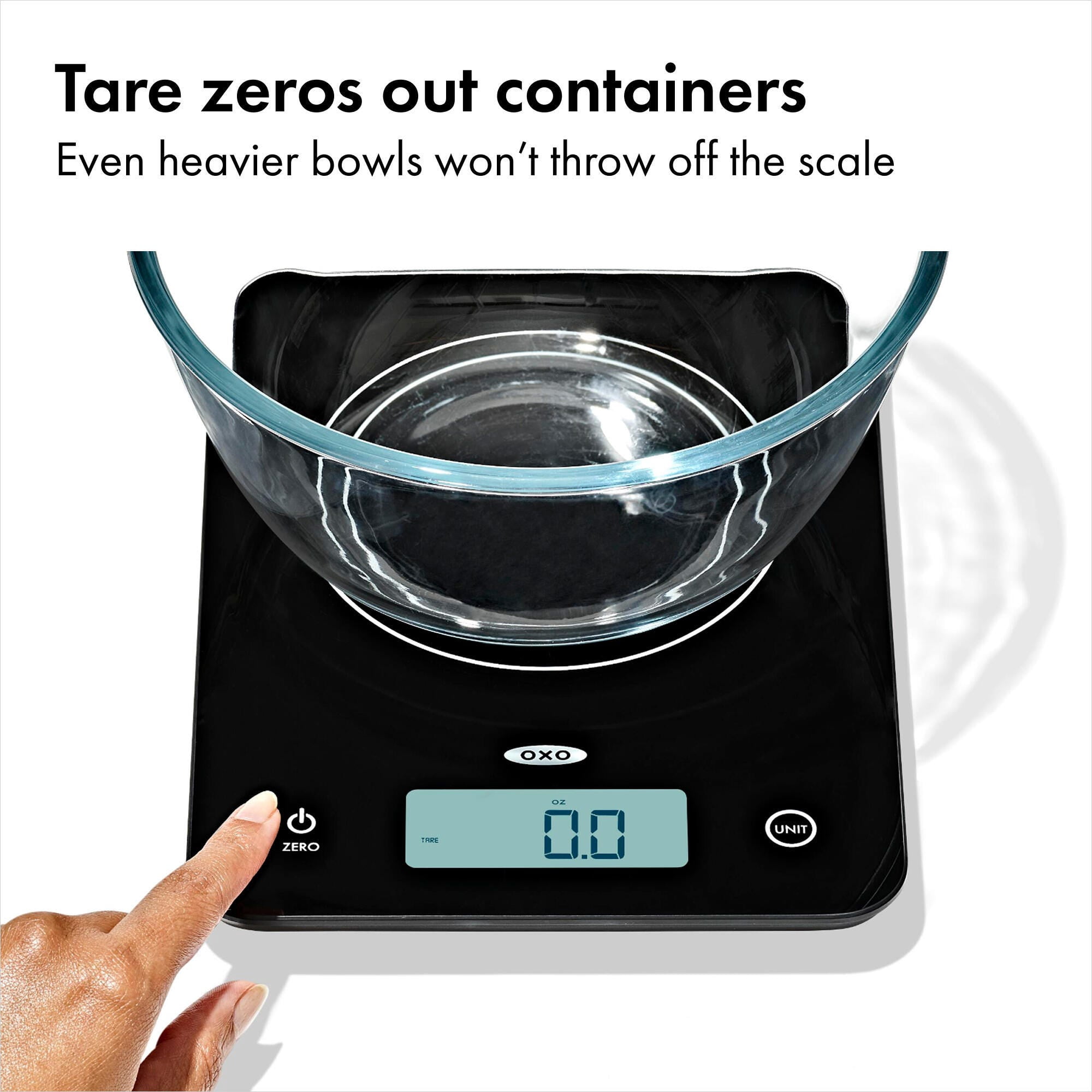 OXO Everyday Glass Food Scale, 22 lb Capacity Digital Kitchen Scale
