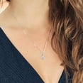 thumbnail image 3 of Gem Stone King 1.22 Ct Sky Blue Aquamarine E-F Lab Grown Diamond 925 Silver and 10K Yellow Gold Pendant with Chain, 3 of 3
