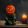 thumbnail image 4 of YIKA Halloween Decoration Halloween LED Lights Pumpkin Riders Tabletop Ornament Decoration Glowing Small Pumpkin Head Ghost Resin Yard Decoration Halloween Ornaments, 4 of 6