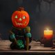 thumbnail image 4 of Adorno de mesa con luces LED de Halloween, cabeza de calabaza pequeña brillante, fantasma de resina, decoración de jardín, 4 of 6
