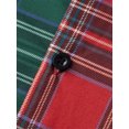 thumbnail image 6 of Family Matching Christmas Pajamas Set with Dog Green Red Plaid Button Down Long Sleeve Sleepwear, 6 of 8