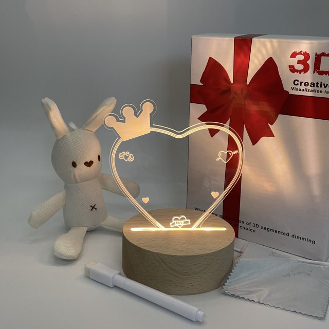 sale solid wood message board night light 3D Creative light acrylic table lamp atmosphere lamp