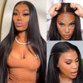thumbnail image 1 of Tenacoo 9X6 Wear And Go Pelucas Sin Pegamento Cabello Humano Pre Arrancado Precortado Recto Encaje Frente Pelucas Cabello Humano Nudos Blanqueados 200% Densidad Brasileño Virgen Cabello Humano Sin Peg, 1 of 1