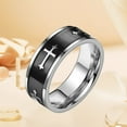 thumbnail image 2 of [Durable Cross Ring] Durable 316L Stainless Steel Men's Classic Cross Ring | Elegant Minimalist Design for Daily Wear or Gift, Everyday Accessory,Black7, 2 of 7