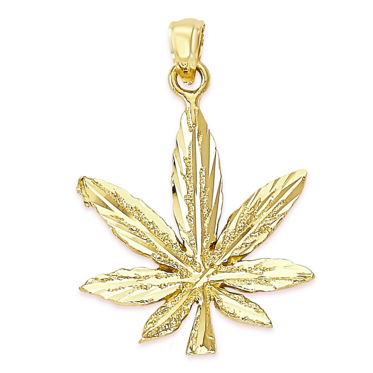 14k Solid Gold Weed Leaf Pendant for Necklace, Stoner Jewelry, Marijuana  Accessories Gift for Her