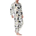 thumbnail image 2 of Balery Funny Puppy Pijama para Hombre de Dos Piezas con Manga Larga, Conjunto de Dormir y Descanso Suave con Bolsillos-Large, 2 of 7