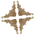 thumbnail image 4 of LAMIRO 4Pcs Wooden Carved Corner Onlay Applique Furniture Mouldings Decal Decor, 4 of 7