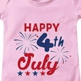 thumbnail image 3 of YDFCWX 4th of July Baby Girl Outfits Stars Print Sleeveless Romper Straps Bodysuit Cute Fourth of July Outfit for 0-3 Months,Pink, 3 of 3