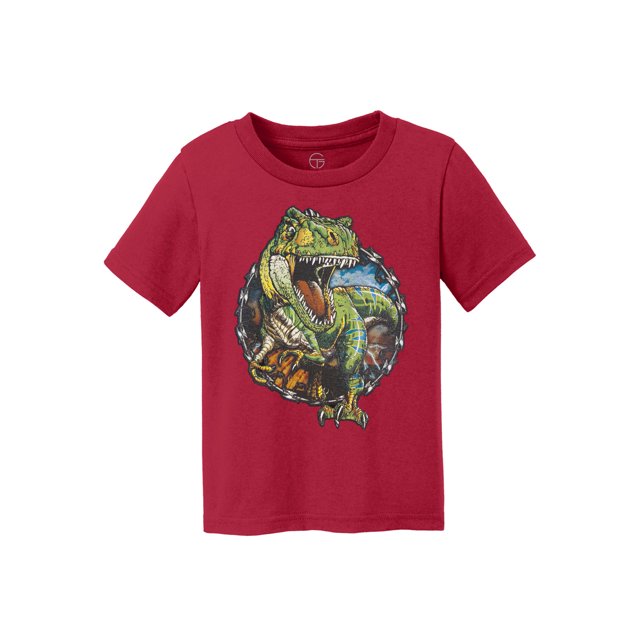 Tyrannosaurus Rex Kids Algodón camiseta - Rojo - X-Large Gravity Trading Cima